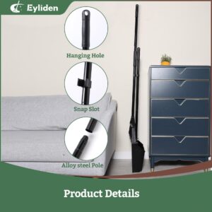 Eyliden Commercial Broom and Dustpan Set, with Long Handle, Comb Teeth Dust Pan Sweep Set for Outdoor Garages Courtyard Sidewalks Decks Indoor Home Kitchen Room Office