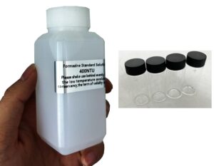 hfbte turbidimeter turbidity calibration standard formazin solutions 400ntu 100ml with 4 sample bottles (two sets) fast delivery for calibrating sgz-b series turbidity meters turbidimeters