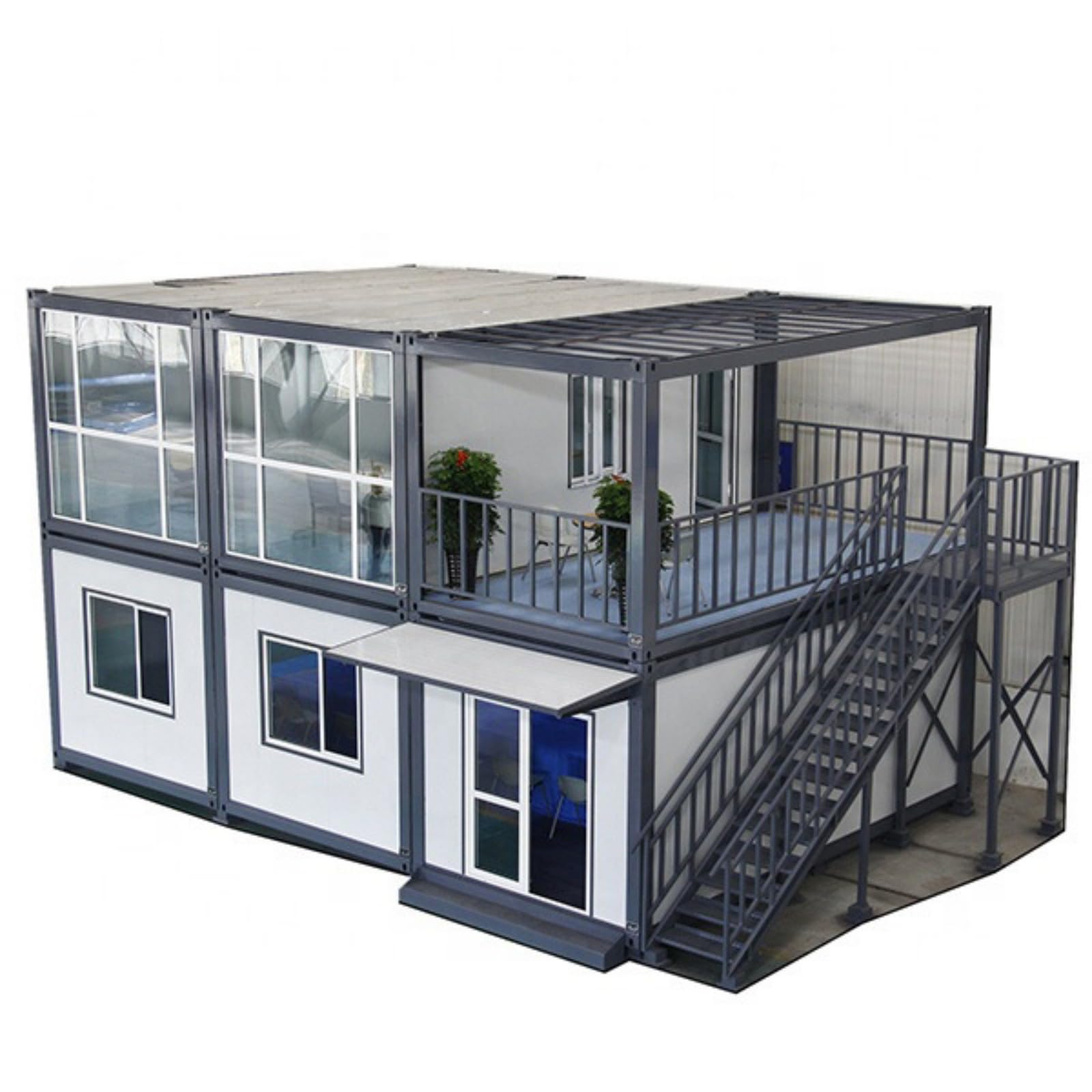 Double Layer 20ft Prefabricated House Luxury Mobile Tiny House Modular Home 40ft Portable prefabricated Tiny Home with Big Terrace