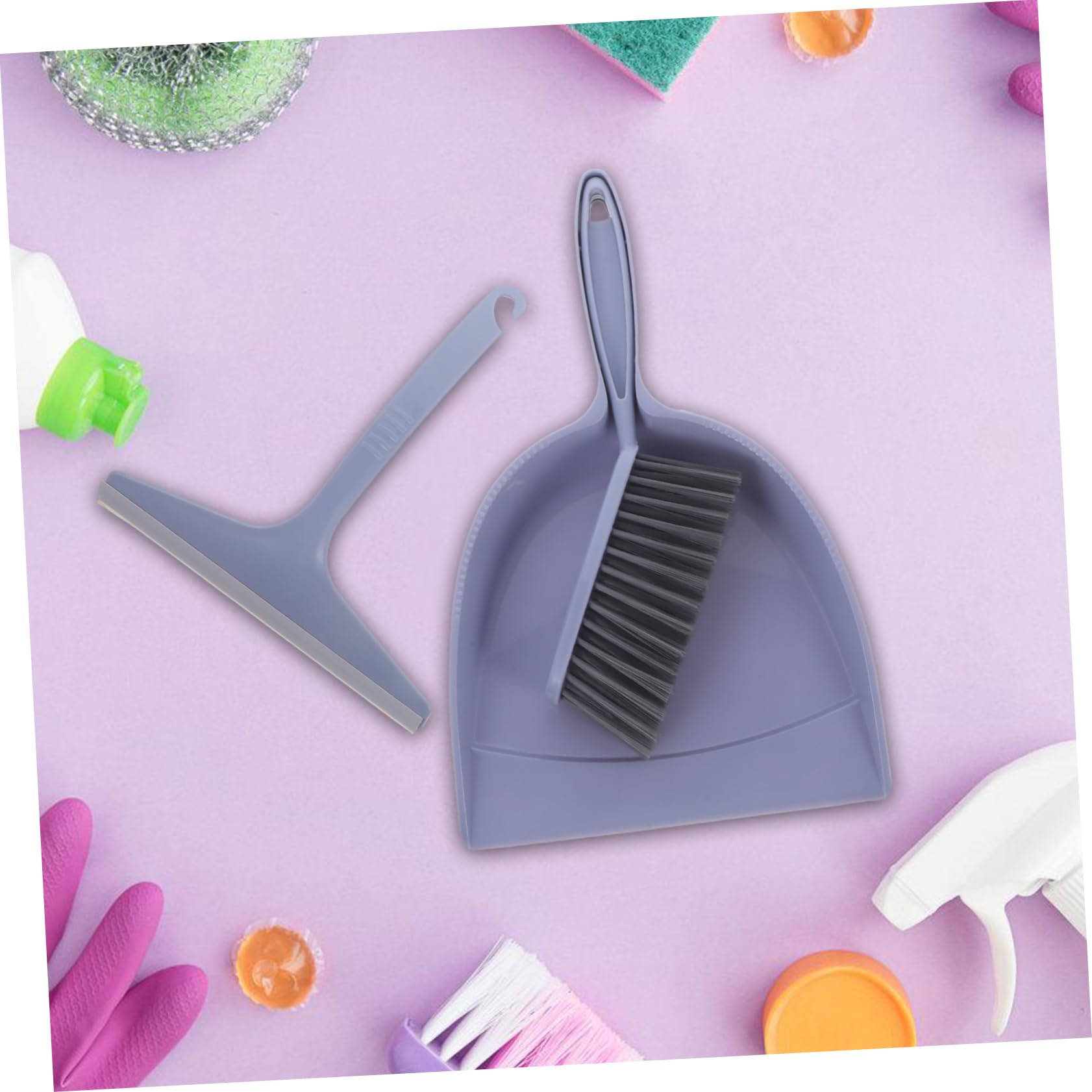 GOOHOCHY 1 Set Mini Broom Set Small Hand Broom Keyboard Cleaning Brush Mini Desktop Sweeper Small Cleanning Broom Hand Broom Brush Mini Broom with Dustpan Small Broom Brush Pp Lavender