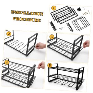 OKUMEYR Garage Organizer Wall Mount Screwdriver Storage Shelves Garage Tool Organizer Workshop Storage Rack Multifunctional Storage Rack Drill Holder Tools Shelves Carbon Steel