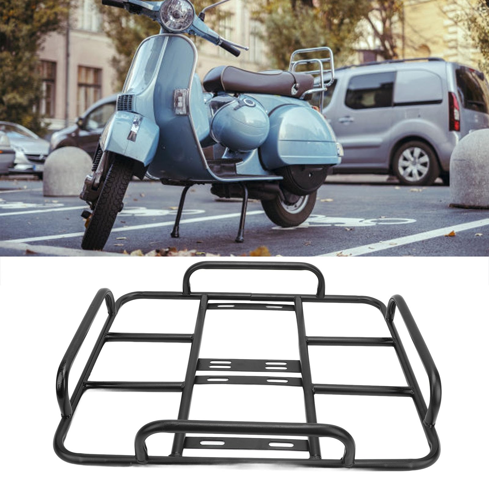 Delivery Food Box Rack, Strong Iron Motorcycle Electric Bikes Universal with Seamless Steel Tube, Efficient Base for Safe Loading