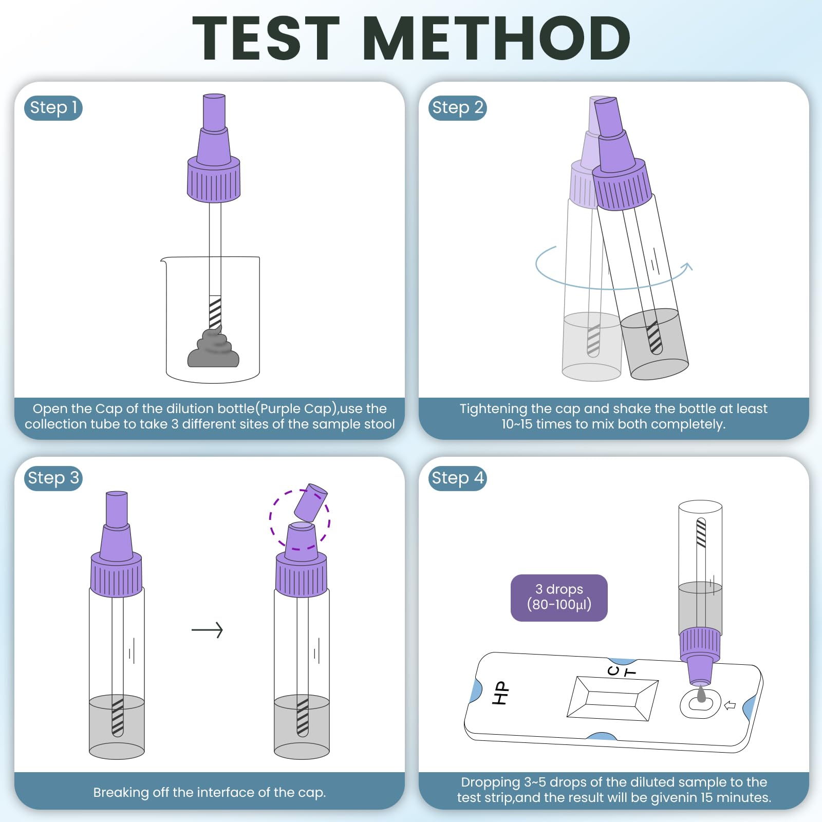 EASYIN H Pylori Test Kit: 2 PCS Fast & Highly Accurate & Easy to Use & Read Helicobacter Pylori Test at Home Results in 10-15 Minutes - H-Pylori Test Kit 2 Test