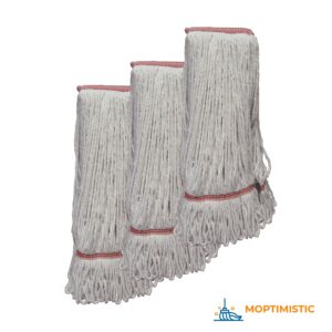 Moptimistic 32oz Looped Yarn Floor Mop Head | Pack of 3 | Natural White Color Mop Head Replacement | Durable & Economical | for Home, Industrial and Commercial Use