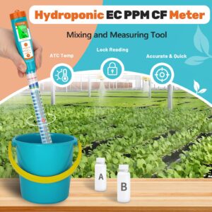 YINMIK Truncheon EC PPM Nutrient Meter for Hydroponic with 1413 μS/cm Calibration Solution 4 Bottles 50mL