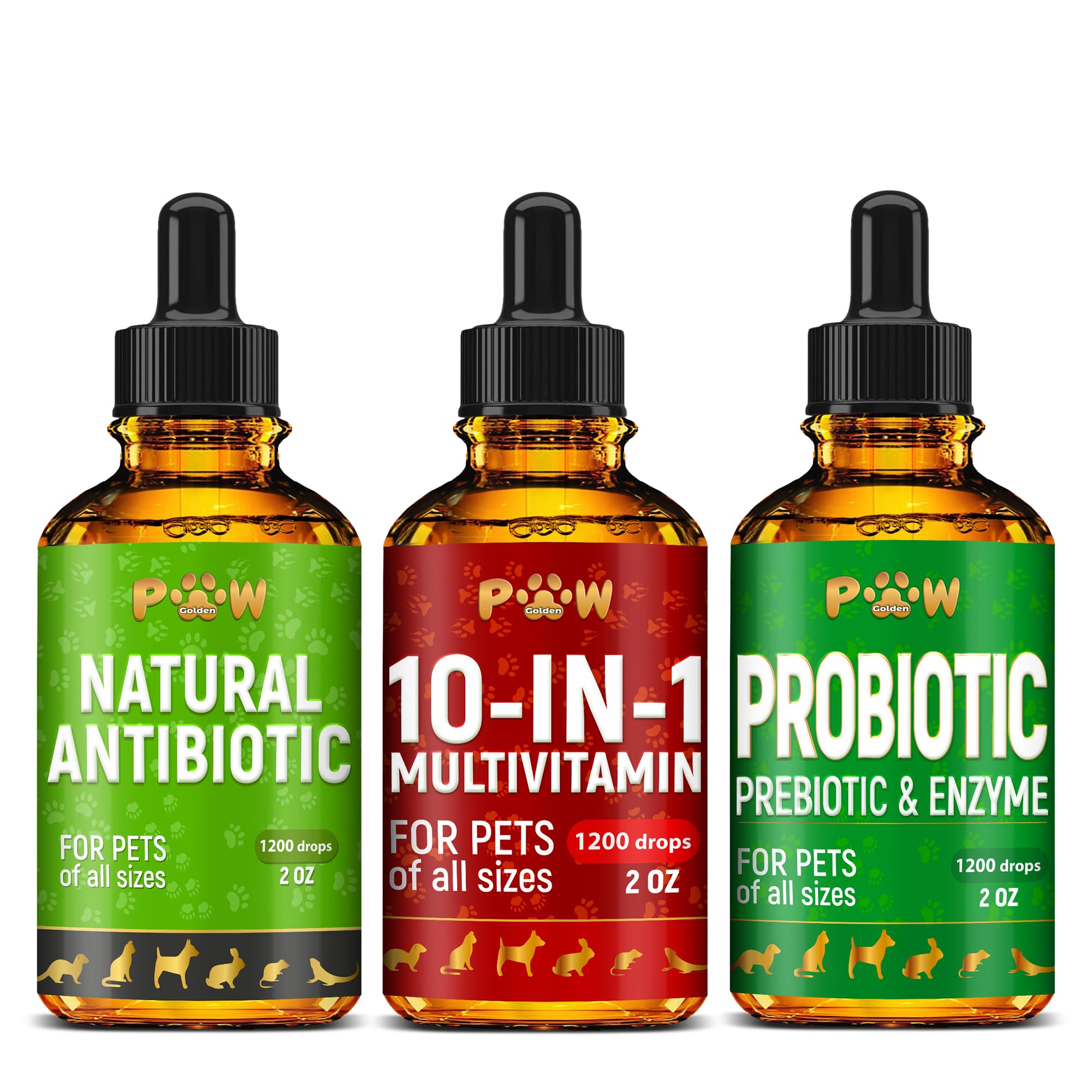 Dog Vitamins and Supplements Liquid | Cat Vitamins | Antibiotics for Dogs | Antibiotics for Cats | Dog Probiotic | Cat Probiotic Liquid | 3 x 2 Oz