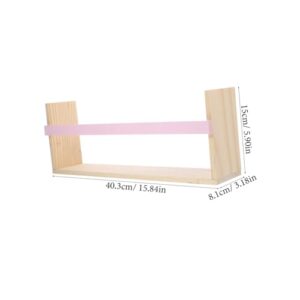 OSOLADY Wall-Mounted Floating Shelf Pink Wood Floating Shelves for Wall Decor Wall Holder Storage Holder