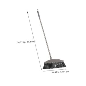 VOSAREA 2pcs Stainless Steel Broom Camping Broom Soft Bristles Broom Garden Broom Cleaning Supplies Heavy-Duty Broom Garage Broom Pickup Brush Brooms Patio Cleaning Broom Dark Grey Plastic