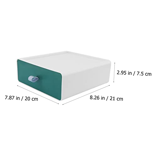 CAXUSD 1pc Storage Box Locker Sundries Container Desktop Storage Case Drawer Storage Cabinet Stocking Storage Container Single Stackable Drawer White Storage Drawers Plastic Green