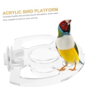 HAPINARY Parrot Food Bowl Stand Bird Feeding Utensils Bird Cup Platform Parrot Cage Supply Bird Cage Bird Toy Parakeet Food Bowl Bird Slot Feeder Parrot Toys Parrot Water Dispenser Acrylic