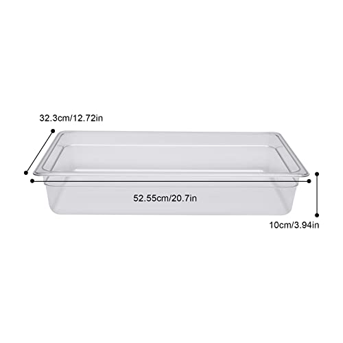 KannBeki 6 Pack Food Pans, 4 Inch Deep Clear Food Pan with Lids,Commercial Food Storage Containers for Restaurant, Hotel