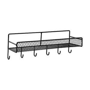 cabilock 1pc wrought iron storage mounted shelves floating shelf wall mounted kitchen wall rack shelf holders pegs wall mount shelves wall mounted storage rack black