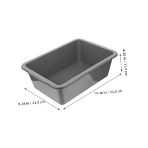 Levemolo 3pcs Restaurant Bowl Storage Box Dishpan Basin Tub Meat Prep Tub Dishwashing Tubs Utility Tub Wash Basin Tub Commercial Tote Tubs Rectangle Utility Dish Tub Storage Bins Pp Grey