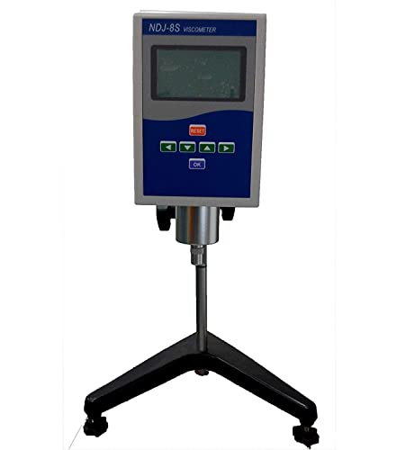 VTSYIQI Rotational Viscosity Meter Liquid Viscosity Tester Benchtop Digital Rotational Viscometer for Inks Paints Adhesives Greases Cosmetics with Range 1-100000mPa.s Accuracy ±1% 4 Viscosity Rotors