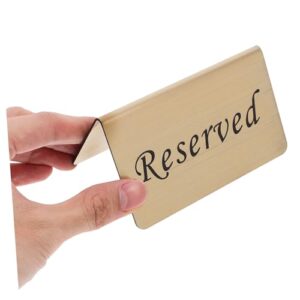 VOSAREA 4sets Table Booked Reserved Signs for Tables Meeting Banquet Reserved Signs Ceremony Reception Reserved Signs Table Card Holder Table Number Holders Tents Golden Stainless 4pcs*4