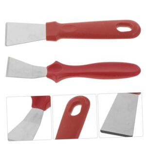 KOMBIUDA 2pcs Kitchen Cleaning Tools Wallpaper Scraper Scrapers for Ovens Stoves Snow Frost Remover Tool Griddle Scraper Tool Kitchen Cleaning Scraper Paint Scraper Red 420 Stainless Steel