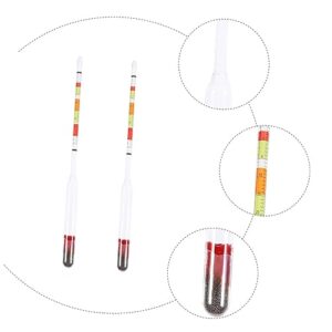 Mikinona 2pcs Three Range Sugar Meter Syrup Measure Gauges Wine Beer Hydrometers American Measurements Sweet Measurements Liquid Gauges Alcohol Tester Guages Whiskey Hydrometer Glass