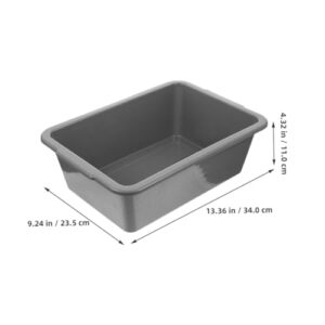 HOOTNEE 3pcs Restaurant Bowl Storage Box Utility Tub Meat Prep Tub Dishwashing Tubs Dishpan Basin Tub Commercial Tote Tubs Washing Basin Tub Rectangle Utility Dish Tub Storage Bins Pp Grey