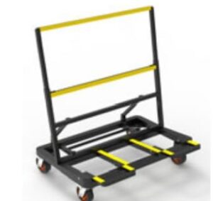 heavy duty drywall cart 3000 lbs capacity folding panel dolly handling wall panel, sheetrock, lumber, glass, 4 swivel wheels and expandable rubber pad bracket - black 2mm thickness plate