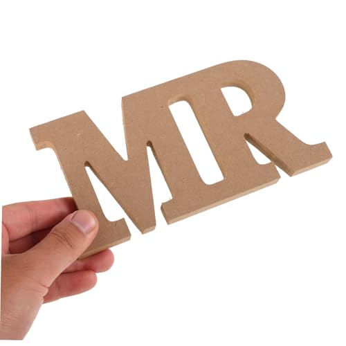 HOOTNEE Wooden Wedding Sign Freestanding Wedding Sign Letters Wedding Stand Sign Mr and Mrs Table Decor Engagement Party Decorations Standing Mr and Mrs Letters Mr and Miss Sign Khaki