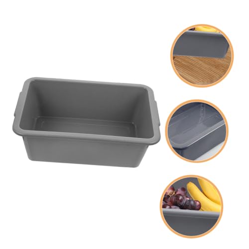 HOOTNEE 3pcs Restaurant Bowl Storage Box Utility Tub Meat Prep Tub Dishwashing Tubs Dishpan Basin Tub Commercial Tote Tubs Washing Basin Tub Rectangle Utility Dish Tub Storage Bins Pp Grey