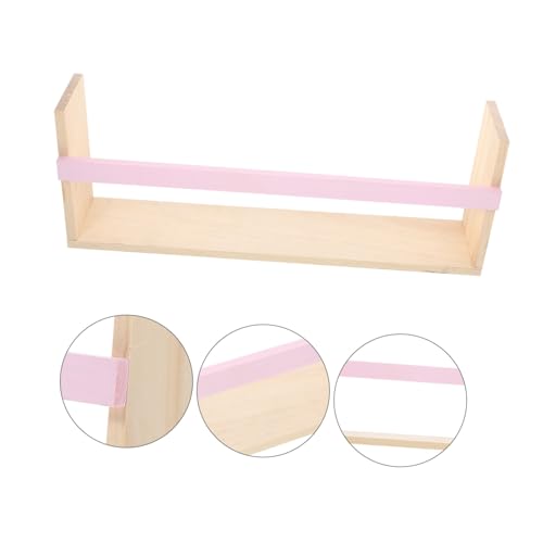 OSOLADY Wall-Mounted Floating Shelf Pink Wood Floating Shelves for Wall Decor Wall Holder Storage Holder