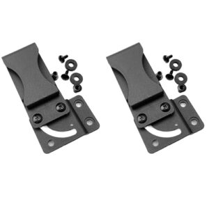 2 sets nylon pocket clip with screws fits for kydex sheath knife case, universal deep carry back clip diy accessory(black,small)