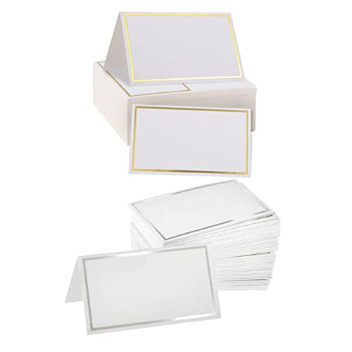 GAROZATION 200pcs Table Card Name Card for Wedding Tent Seat Card Name Card for Party Table Tent Cards Wedding Table Place Cards Seating Cards Blank Wedding Table Signs Foldable Tables Paper