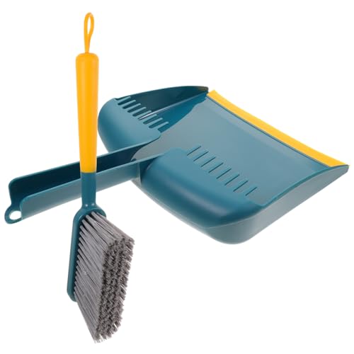 ORFOFE 1 Set Kitchen Broom Fireplace Broom Mini Broom Short Handle Broom Soft Bristle Broom Shovel Brush Combination Mini Dustpan Cleaning Broom Small Dustpan Tiny Brush Dustpan Pp Green