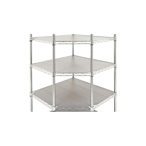 6-Tier Corner Shelf with Wheels, Corner Restaurant Shelf Commercial Food Storage