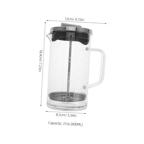 VINTORKY 1pc Stainless Tea Kettle Coffee Maker Coffee Machines Espresso Shots Manual Coffeepot French Coffee Pot Coffee Press Household Coffeepot Transparent Stainless Steel