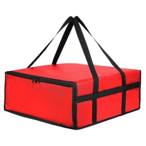 llazsybz pizza delivery insulated bag for food transport with dual zippers, 50cmx50cmx15cm