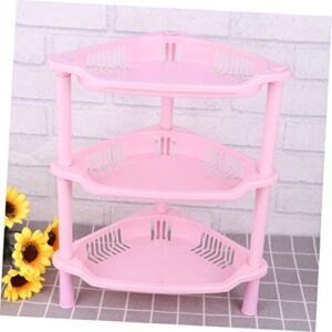 MUSISALY 3 Pink Corner Shelf Organizer Storage Shelf Rack Bathroom Shelves Desk Stand Rack