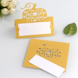 50pcs Festival Pumpkin Place Cards Thanksgiving Dinner Pumpkin Place Cards For Enhancing Holiday Table Decors