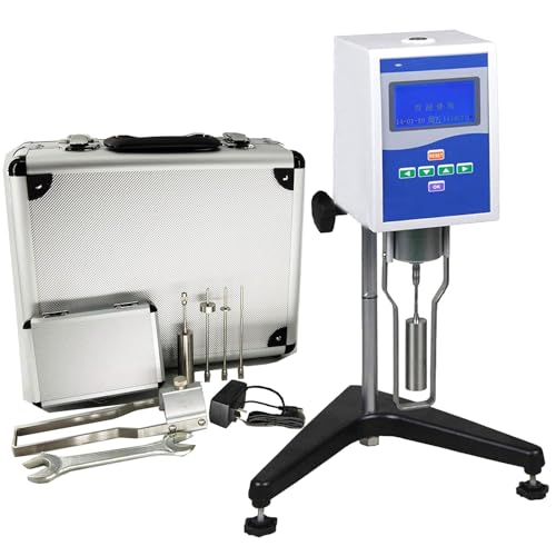 VTSYIQI Rotary Viscosity Meter Lab Viscometer Digital Liquid Viscosity Testing Equipment with Fluidimeter 1~100000mPa.s Accuracy ±1% 4 Rotor Viscosity Measurement RS232 Interface Display Sensor