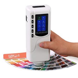 hfbte color analyzer lab color meter handheld colorimeter painting ink plastics textile food colour meter with 4mm aperture 8°/d cie lab d65 repeatability Δe*ab≤0. 03 usb lnterface data storage