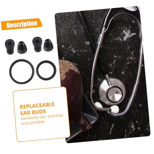 OSOLADY 2 Sets Accessories Bell Cover Diaphragm Replacement Medical Parts Ear Tips for Diaphragm for Black