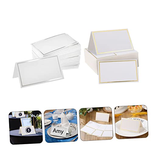 GAROZATION 200pcs Table Card Name Card for Wedding Tent Seat Card Name Card for Party Table Tent Cards Wedding Table Place Cards Seating Cards Blank Wedding Table Signs Foldable Tables Paper