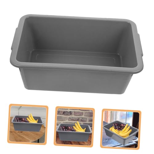 HOOTNEE 3pcs Restaurant Bowl Storage Box Utility Tub Meat Prep Tub Dishwashing Tubs Dishpan Basin Tub Commercial Tote Tubs Washing Basin Tub Rectangle Utility Dish Tub Storage Bins Pp Grey