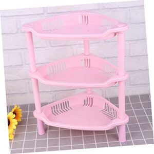 MUSISALY 3 Pink Corner Shelf Organizer Storage Shelf Rack Bathroom Shelves Desk Stand Rack