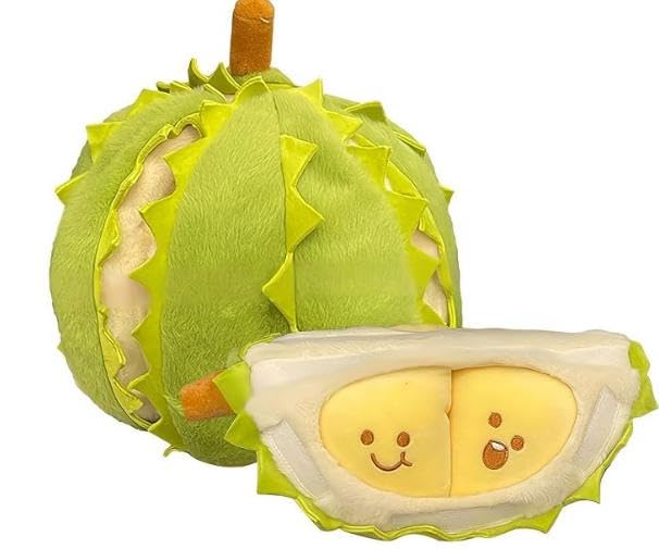 Fruit Durian Pillow Creative Detachable Durian Plush Toy Plushie Cute Stuffed Fruit Soft Plushies with Outfit Costume Squishy Plush Toys Gift for Girls