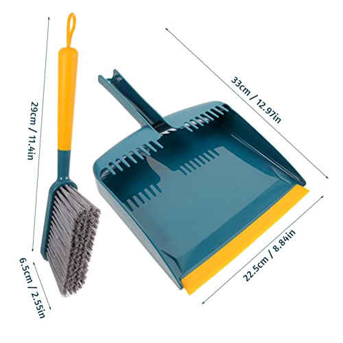 ORFOFE 1 Set Kitchen Broom Fireplace Broom Mini Broom Short Handle Broom Soft Bristle Broom Shovel Brush Combination Mini Dustpan Cleaning Broom Small Dustpan Tiny Brush Dustpan Pp Green