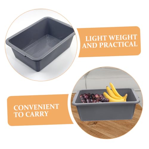 Levemolo 3pcs Restaurant Bowl Storage Box Dishpan Basin Tub Meat Prep Tub Dishwashing Tubs Utility Tub Wash Basin Tub Commercial Tote Tubs Rectangle Utility Dish Tub Storage Bins Pp Grey