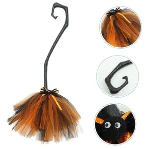 HOOTNEE Halloween Broomstick Ornament Cosplay Broom Props Halloween Witches Broom Halloween Broomstick Decor Halloween Broom Decoration Encanto Halloween Decor Halloween Witch Broom Gauze