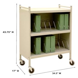 Omnimed American Made Economy Closed Chart Rack, Multi-Tier Steel Frame with Locking Casters (Beige, 16 Binder Capacity (3.5" Max Size))