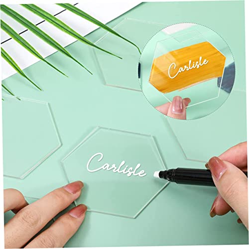 CONGARTENO 20pcs Transparent Seat Card Coffee Bar Sign Wedding Centerpieces for Tables Reserved Signs for Wedding Coffee Signs for Coffee Bar Wedding Decoration Emblems Acrylic Place Cards