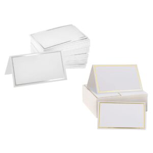 autsuppl 100pcs seat card place cards for wedding dinner place cards wedding place card folded place cards wedding table card foldable kitchen table party reserved cards blank cards paper