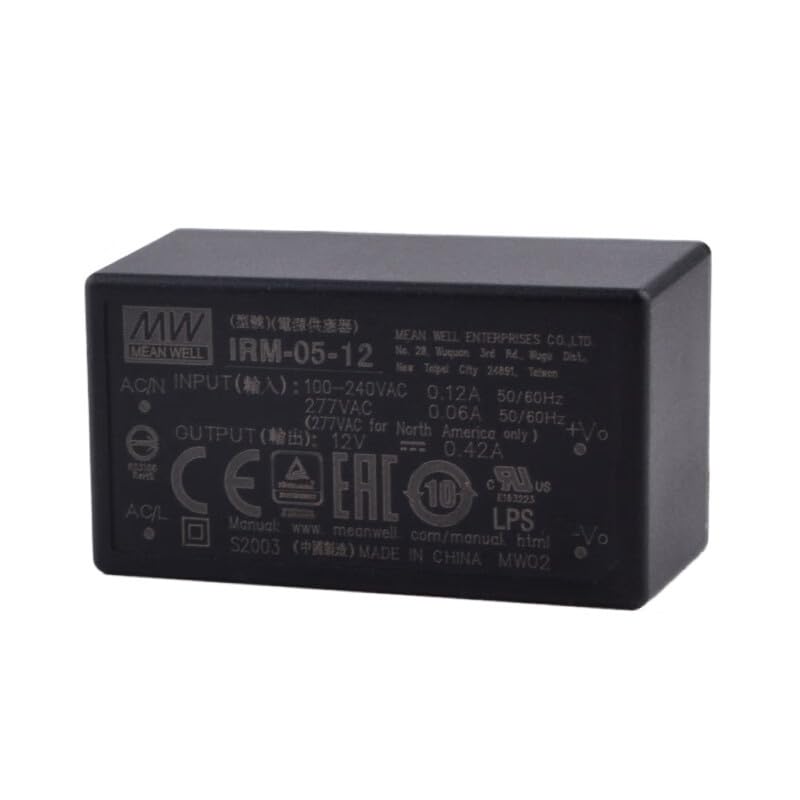 FerroFab IRM-05-12 12V 0.42A 5W Single Output AC-DC PCB Mount Power Supply, 85-305VAC/120-430VDC Input, Ultra-Compact, Class II Isolation,UL/TUV/CB, for Industrial Automation, Machinery and More