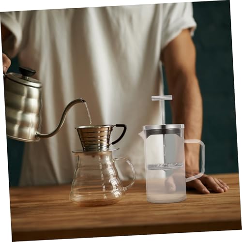 VINTORKY 1pc Stainless Tea Kettle Coffee Maker Coffee Machines Espresso Shots Manual Coffeepot French Coffee Pot Coffee Press Household Coffeepot Transparent Stainless Steel