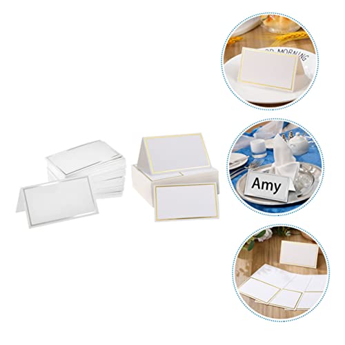 GAROZATION 200pcs Table Card Name Card for Wedding Tent Seat Card Name Card for Party Table Tent Cards Wedding Table Place Cards Seating Cards Blank Wedding Table Signs Foldable Tables Paper